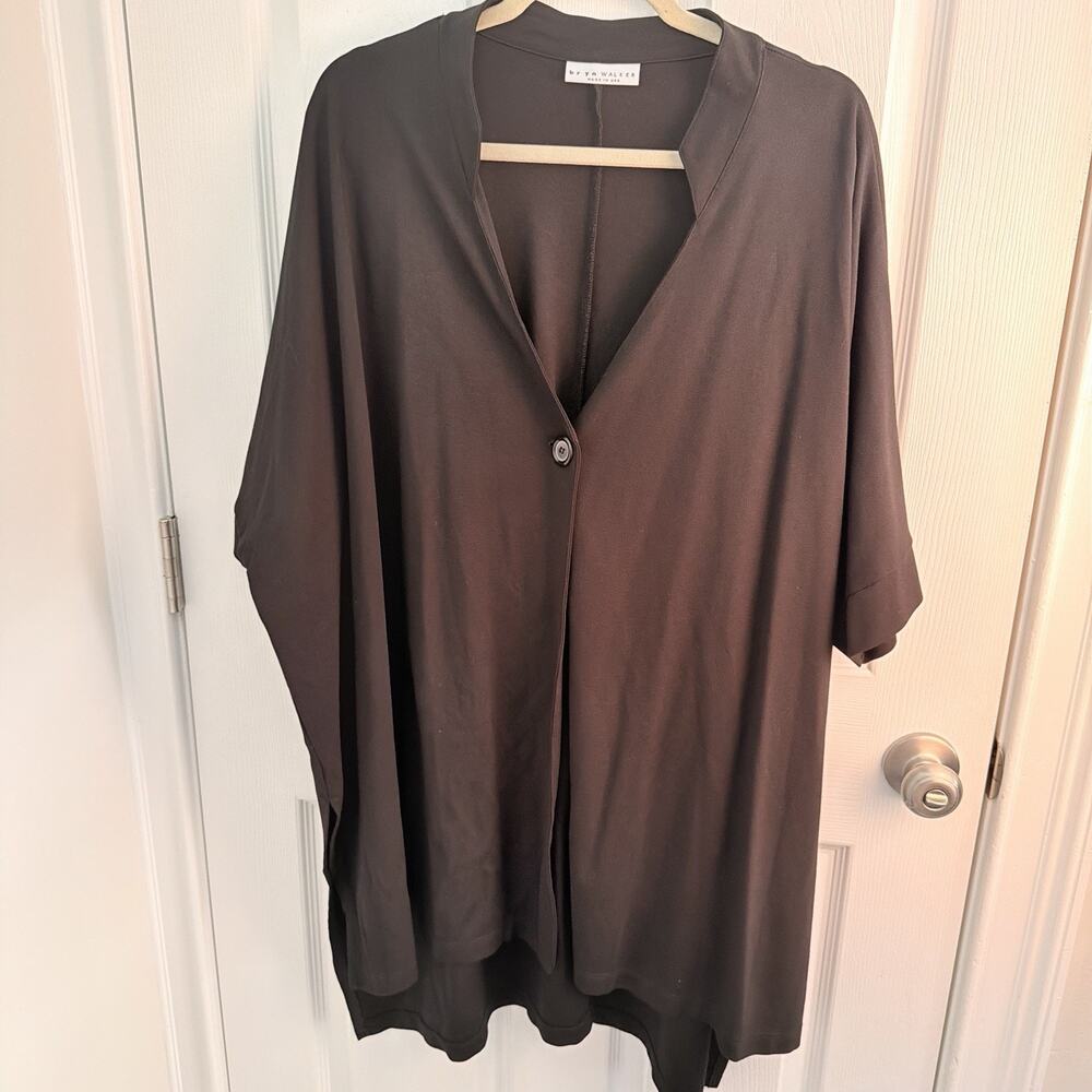 Bryn Walker Womens Charlu Jacket Size Large Lagenlook Designer Oversized Black